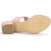 imageAllegra K Womens Block Heel Dual Straps Slide SandalsLight Pink