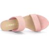 imageAllegra K Womens Block Heel Dual Straps Slide SandalsLight Pink