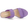 imageAllegra K Womens Block Heel Dual Straps Slide SandalsPurple
