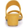 imageAllegra K Womens Block Heel Dual Straps Slide SandalsYellow