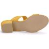 imageAllegra K Womens Block Heel Dual Straps Slide SandalsYellow