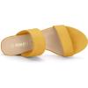 imageAllegra K Womens Block Heel Dual Straps Slide SandalsYellow