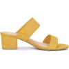 imageAllegra K Womens Block Heel Dual Straps Slide SandalsYellow