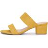 imageAllegra K Womens Block Heel Dual Straps Slide SandalsYellow