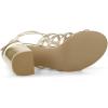 imageAllegra K Womens Cage Strappy Gladiators Chunky Heels SandalsGold
