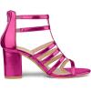 imageAllegra K Womens Cage Strappy Gladiators Chunky Heels SandalsHot Pink