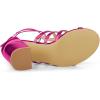 imageAllegra K Womens Cage Strappy Gladiators Chunky Heels SandalsHot Pink