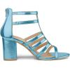 imageAllegra K Womens Cage Strappy Gladiators Chunky Heels SandalsLake Blue