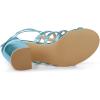 imageAllegra K Womens Cage Strappy Gladiators Chunky Heels SandalsLake Blue