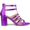 imageAllegra K Womens Cage Strappy Gladiators Chunky Heels SandalsPurple