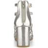 imageAllegra K Womens Cage Strappy Gladiators Chunky Heels SandalsSilver White
