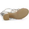 imageAllegra K Womens Cage Strappy Gladiators Chunky Heels SandalsSilver White