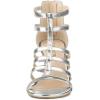 imageAllegra K Womens Cage Strappy Gladiators Chunky Heels SandalsSilver White