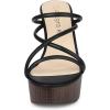 imageAllegra K Womens Chunky Heel Strappy Platform Heels Slide SandalsBlack