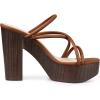imageAllegra K Womens Chunky Heel Strappy Platform Heels Slide SandalsDark Brown