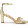 imageAllegra K Womens Glitter Ankle Strap Chunky Heeled SandalsGold