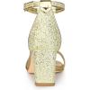 imageAllegra K Womens Glitter Ankle Strap Chunky Heeled SandalsGold