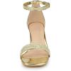 imageAllegra K Womens Glitter Ankle Strap Chunky Heeled SandalsGold