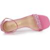 imageAllegra K Womens Glitter Ankle Strap Chunky Heeled SandalsPink