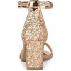 imageAllegra K Womens Glitter Ankle Strap Chunky Heeled SandalsRose Gold