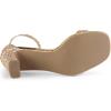 imageAllegra K Womens Glitter Ankle Strap Chunky Heeled SandalsRose Gold