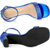 imageAllegra K Womens Glitter Ankle Strap Chunky Heeled SandalsRoyal Blue