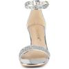 imageAllegra K Womens Glitter Ankle Strap Chunky Heeled SandalsSilver