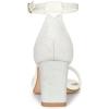 imageAllegra K Womens Glitter Ankle Strap Chunky Heeled SandalsWhite