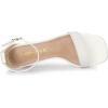 imageAllegra K Womens Glitter Ankle Strap Chunky Heeled SandalsWhite