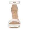 imageAllegra K Womens Glitter Ankle Strap Chunky Heeled SandalsWhite