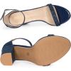 imageAllegra K Womens Glitter Ankle Strap Chunky Heels SandalsNavy Blue