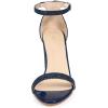 imageAllegra K Womens Glitter Ankle Strap Chunky Heels SandalsNavy Blue