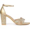 imageAllegra K Womens Glitter Ankle Strap High Chunky Heel SandalsGold