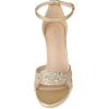 imageAllegra K Womens Glitter Ankle Strap High Chunky Heel SandalsGold