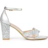 imageAllegra K Womens Glitter Ankle Strap High Chunky Heel SandalsSilver