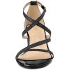 imageAllegra K Womens Glitter Crisscross Strap Chunky Heels SandalsBlack