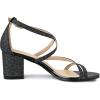 imageAllegra K Womens Glitter Crisscross Strap Chunky Heels SandalsBlack