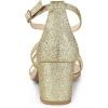 imageAllegra K Womens Glitter Crisscross Strap Chunky Heels SandalsGold