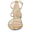 imageAllegra K Womens Glitter Crisscross Strap Chunky Heels SandalsGold