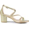 imageAllegra K Womens Glitter Crisscross Strap Chunky Heels SandalsGold