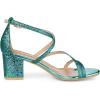 imageAllegra K Womens Glitter Crisscross Strap Chunky Heels SandalsGreen