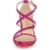 imageAllegra K Womens Glitter Crisscross Strap Chunky Heels SandalsHot Pink