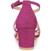 imageAllegra K Womens Glitter Crisscross Strap Chunky Heels SandalsHot Pink