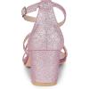imageAllegra K Womens Glitter Crisscross Strap Chunky Heels SandalsPink