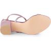 imageAllegra K Womens Glitter Crisscross Strap Chunky Heels SandalsPink