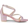 imageAllegra K Womens Glitter Crisscross Strap Chunky Heels SandalsPink
