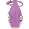 imageAllegra K Womens Glitter Crisscross Strap Chunky Heels SandalsPurple