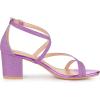 imageAllegra K Womens Glitter Crisscross Strap Chunky Heels SandalsPurple