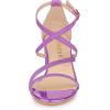imageAllegra K Womens Glitter Crisscross Strap Chunky Heels SandalsPurple