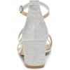 imageAllegra K Womens Glitter Crisscross Strap Chunky Heels SandalsSilver
